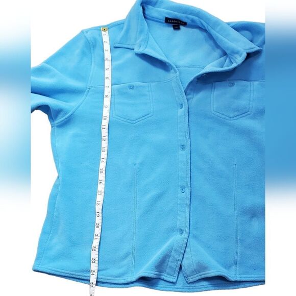 Lands' End Blue Fleece Shacket - Picture 3 of 5